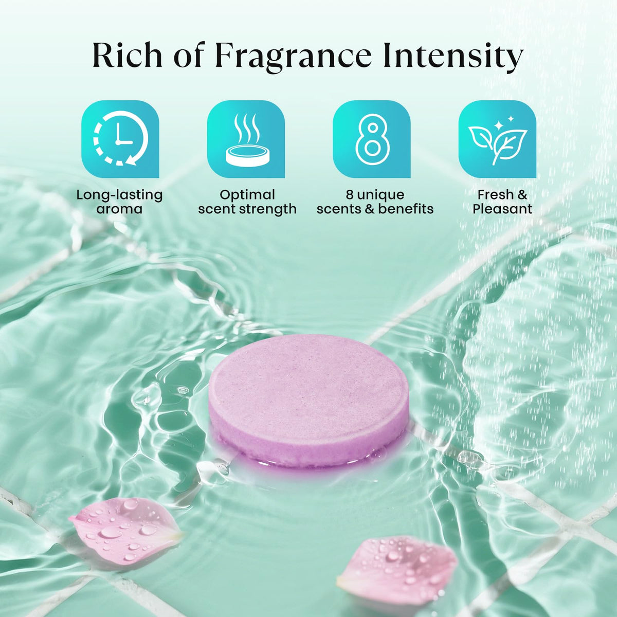 Bofuoos scent collection laid out to display eight distinct aromatherapy options