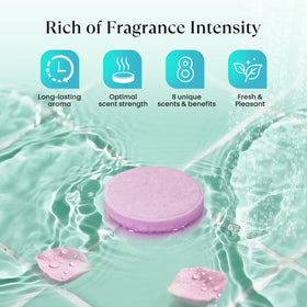 Bofuoos scent collection laid out to display eight distinct aromatherapy options