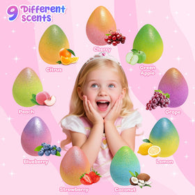 Bofuoos bath bomb in hand showing size and ease-of-use for parents