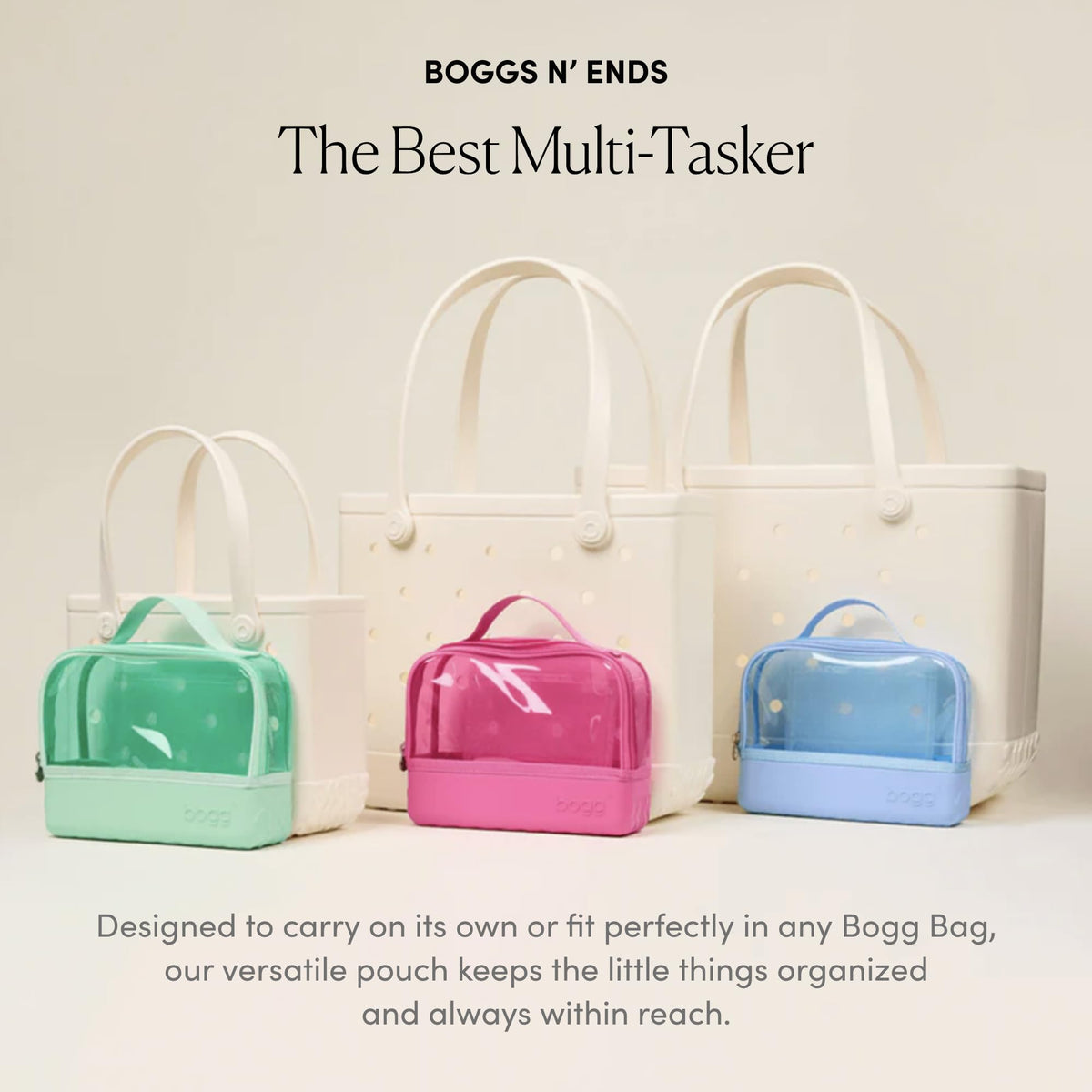 BOGG BAG detailed shot of treaded base providing tip-proof stability on sinks and counters