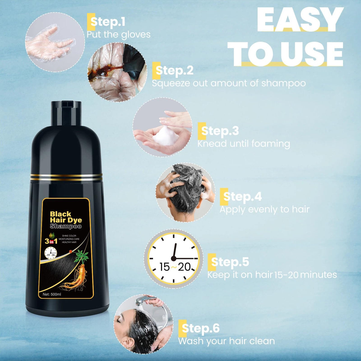 BOJICA after rinse shiny hair showing smooth conditioned finish