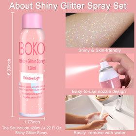 Boko being applied to forearm with even silver sparkle for event-ready skin