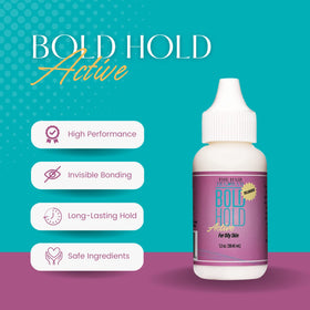 Bold Hold Active ingredient close-up showing water-based formula clarity and safety