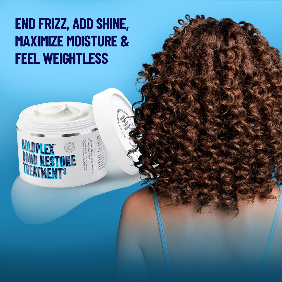 BOLD UNIQ repairing bleached hair demonstrating restored strength