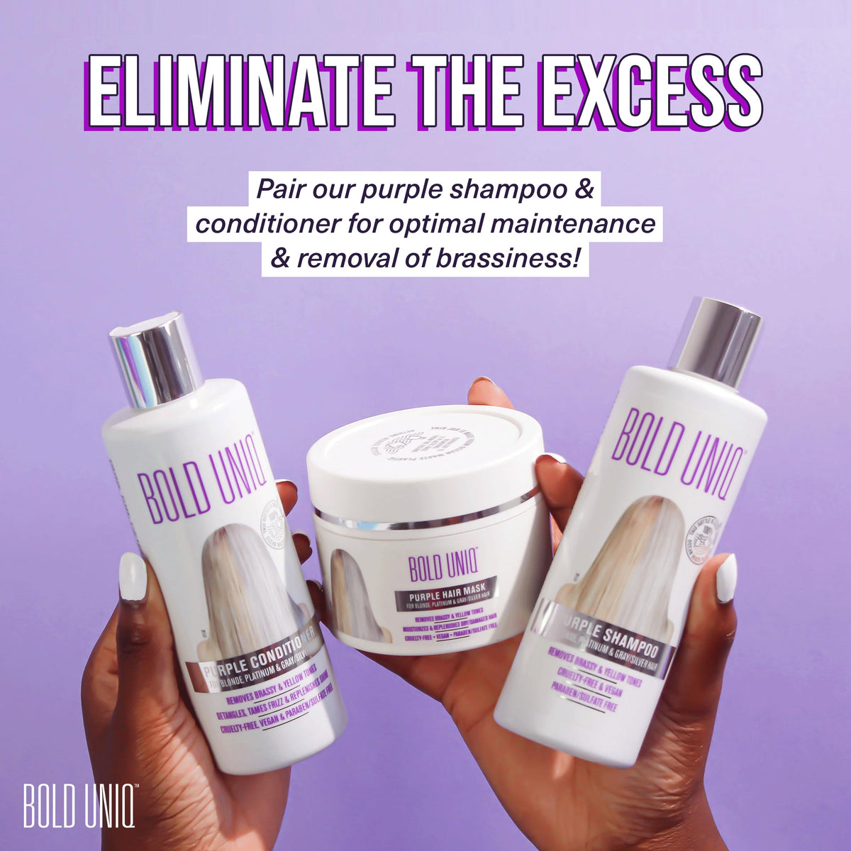 Bold Uniq on bathroom shelf in lifestyle setting for daily routine