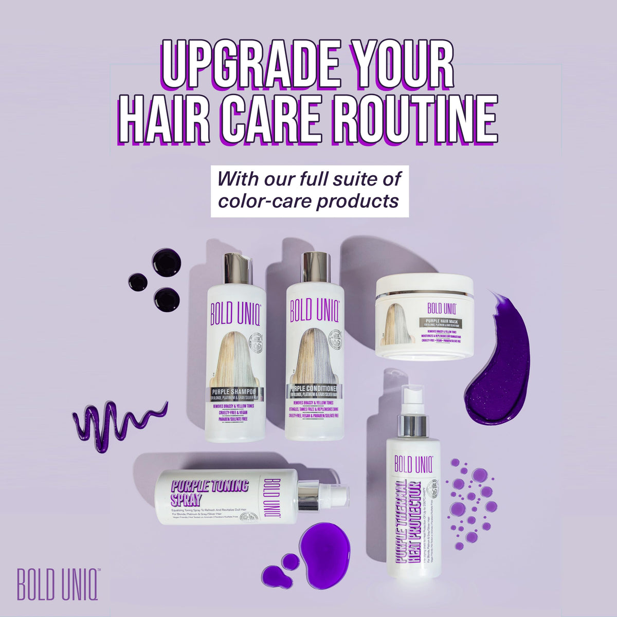 Bold Uniq rinse-out revealing shiny, cooler-toned blonde hair