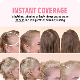 BOLDIFY applying powder along hairline to instantly conceal gray roots