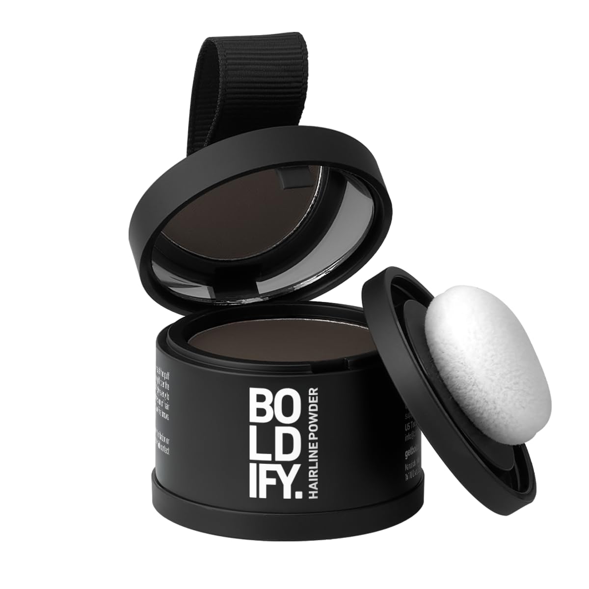 Boldify compact front view showing ash brown shade and travel-ready design