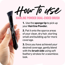 Boldify brush stored in a travel case for on-the-go root touch-ups