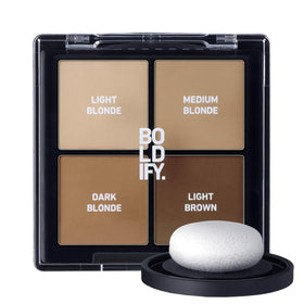 Boldify compact front view showing sleek pressed powder and brand logo