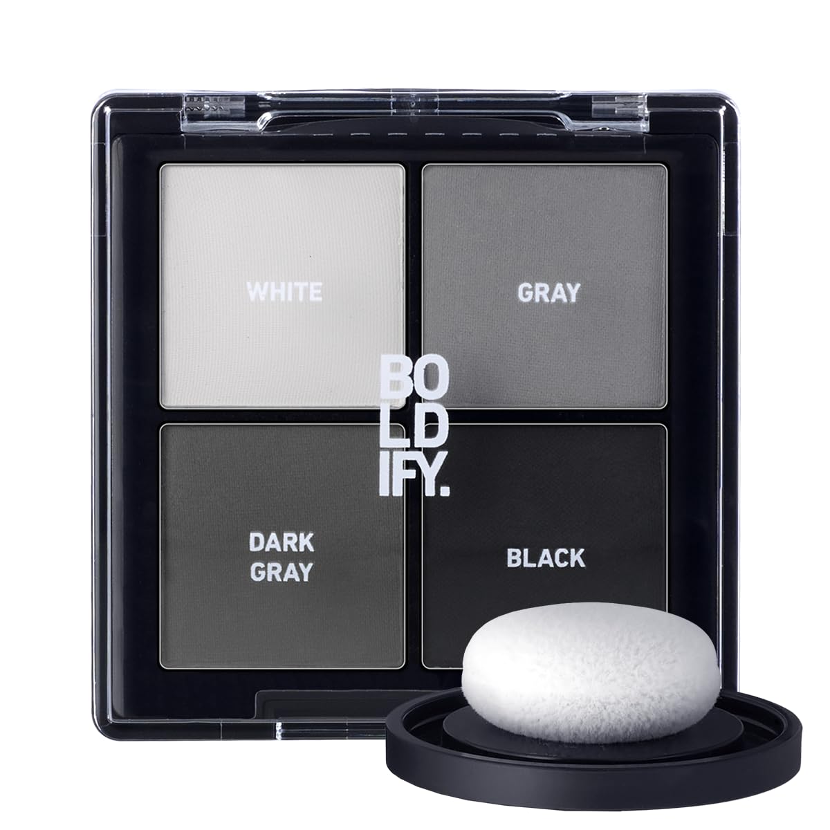 Boldify compact front showing neat pressed powder and compact design for precise touch-ups