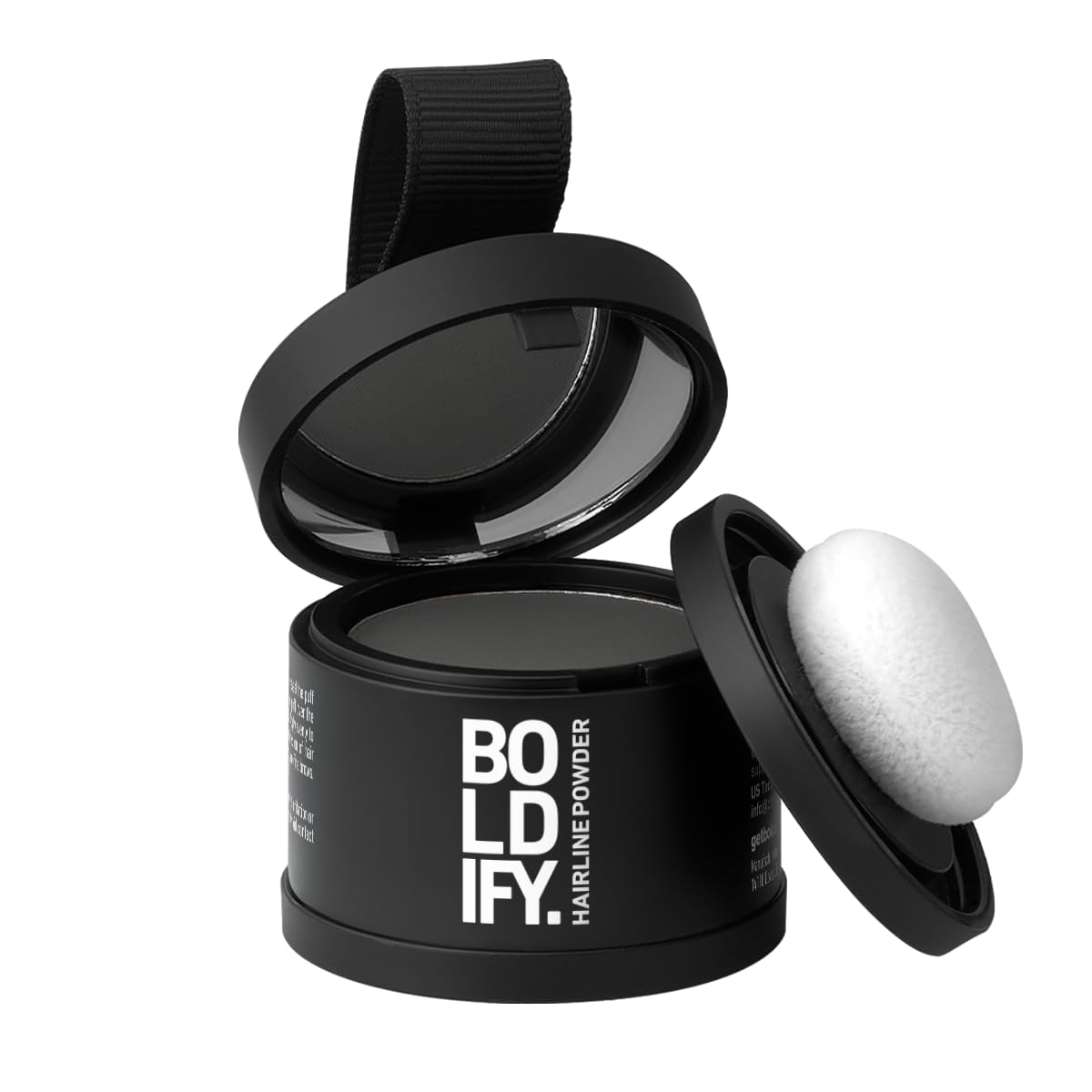 Boldify compact front view showing dark gray shade and portable design benefit