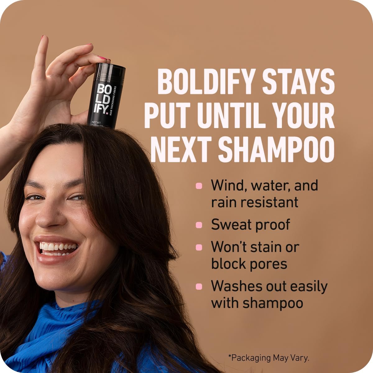 Boldify fibers outdoors resisting wind and maintaining coverage