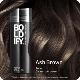 Boldify opened 28g container revealing powder for quick, portable touch-ups