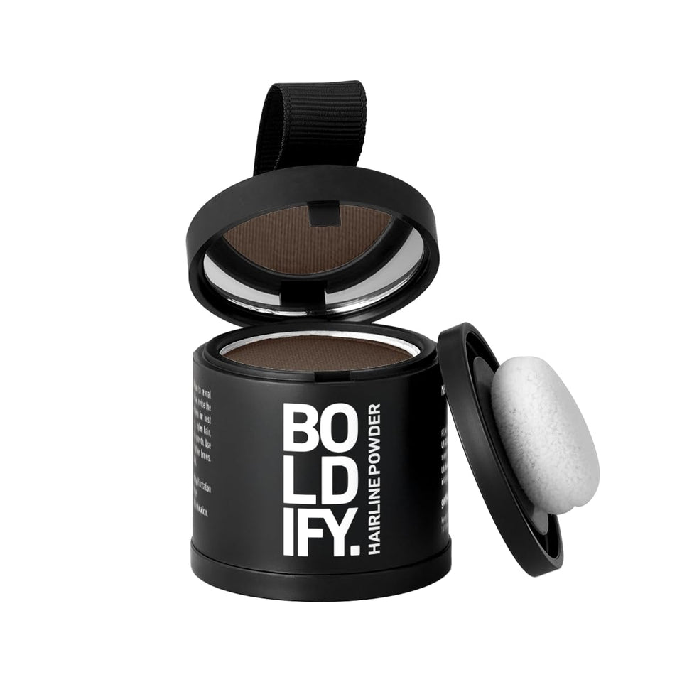 Boldify front compact showing medium brown shade for precise coverage