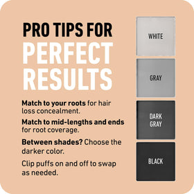 Boldify in-use lifestyle shot of person applying powder for quick root confidence