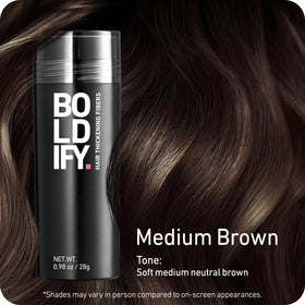 Boldify medium brown fiber texture close-up for natural blending benefit