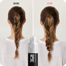 Boldify travel-size bottle inside a handbag for on-the-go hair refresh