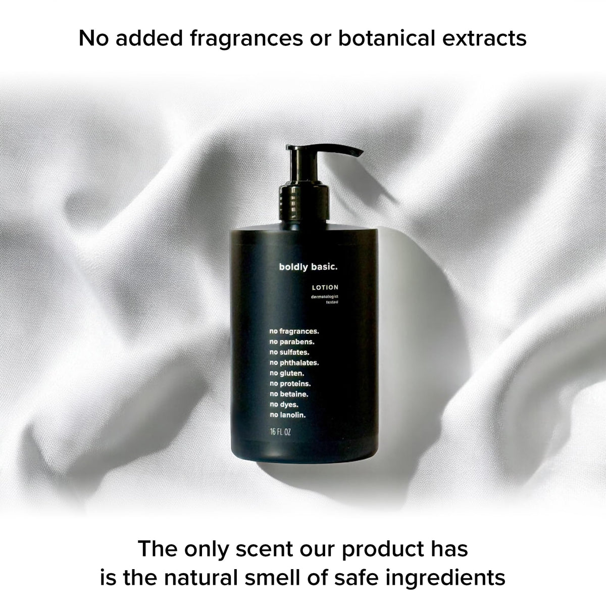Boldly Basic bottle on bathroom counter illustrating everyday use