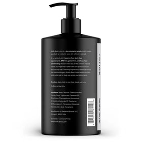 Boldly Basic lotion pump dispensing lightweight texture for easy absorption