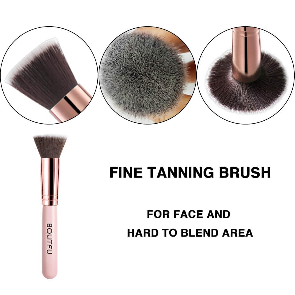 BOLITFU flat top brush bristles detail for precise facial blending benefit