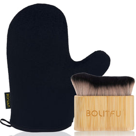 BOLITFU front view of mitt and brush set showing a full kit and benefit of complete coverage