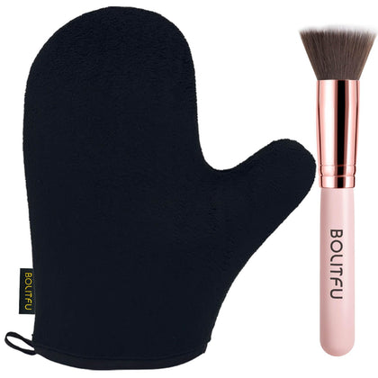 BOLITFU mitt and brush front view showing kit and neat storage benefit