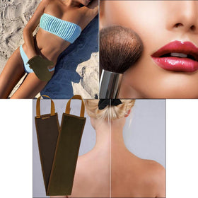 BOLITFU kit displayed on bathroom vanity for organized tanning routine