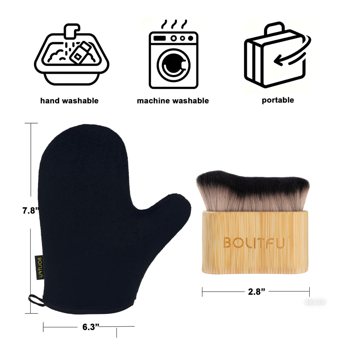 BOLITFU mitt interior showing waterproof lining to protect hands from staining
