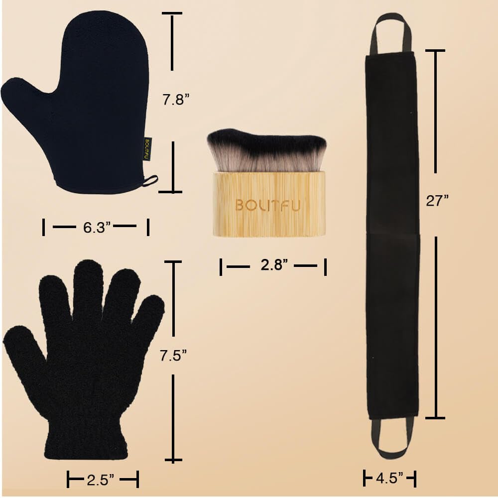 BOLITFU self tanner brush bristles close-up for precise facial application