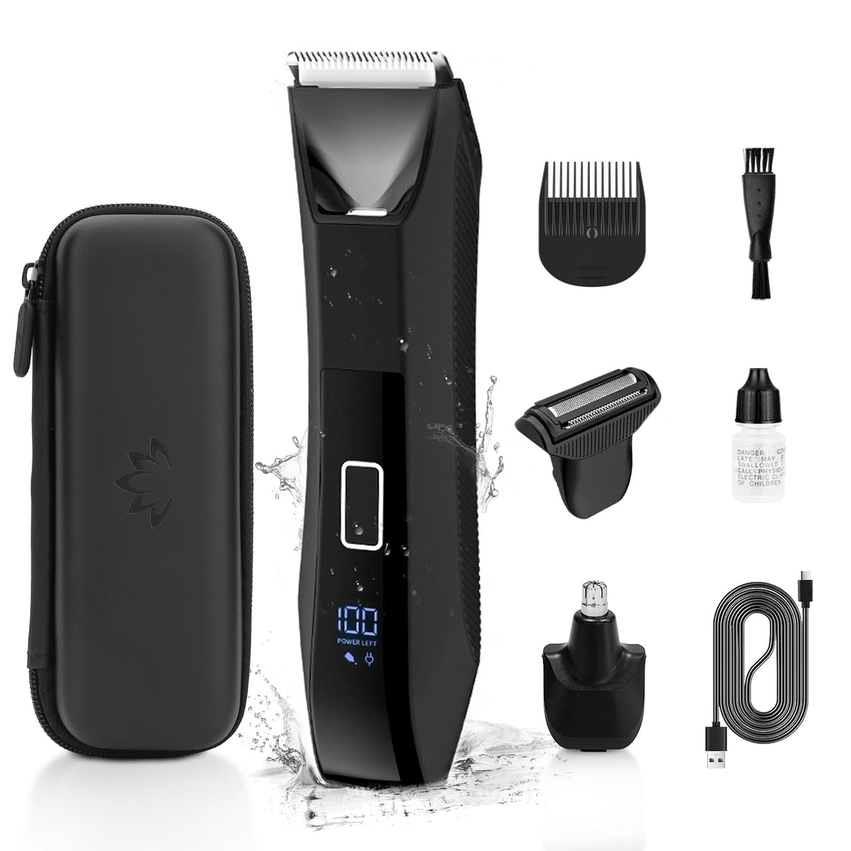 Bomic Manscape front view showing ergonomic handle and power button for precise control