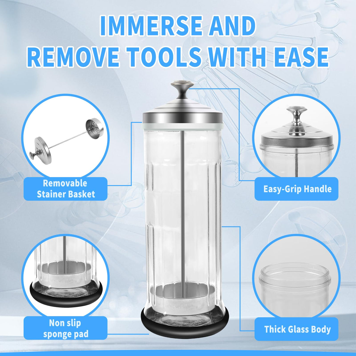 BOMOQING close-up of stainless-steel removable tray for safe tool lifting and draining
