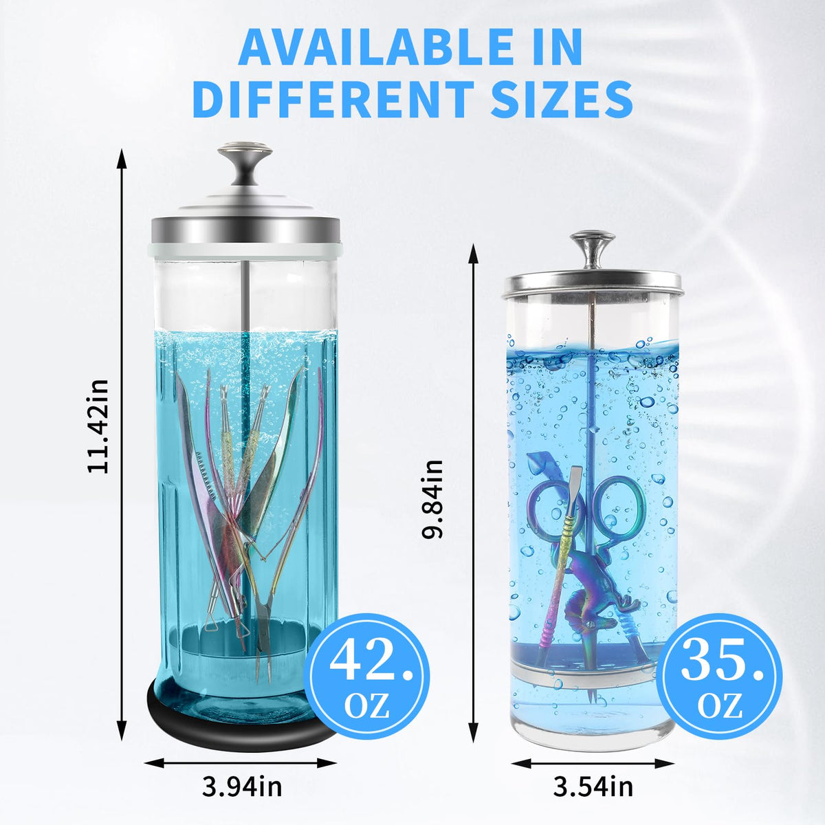 BOMOQING jar in use on a busy salon counter for faster, safer tool disinfection