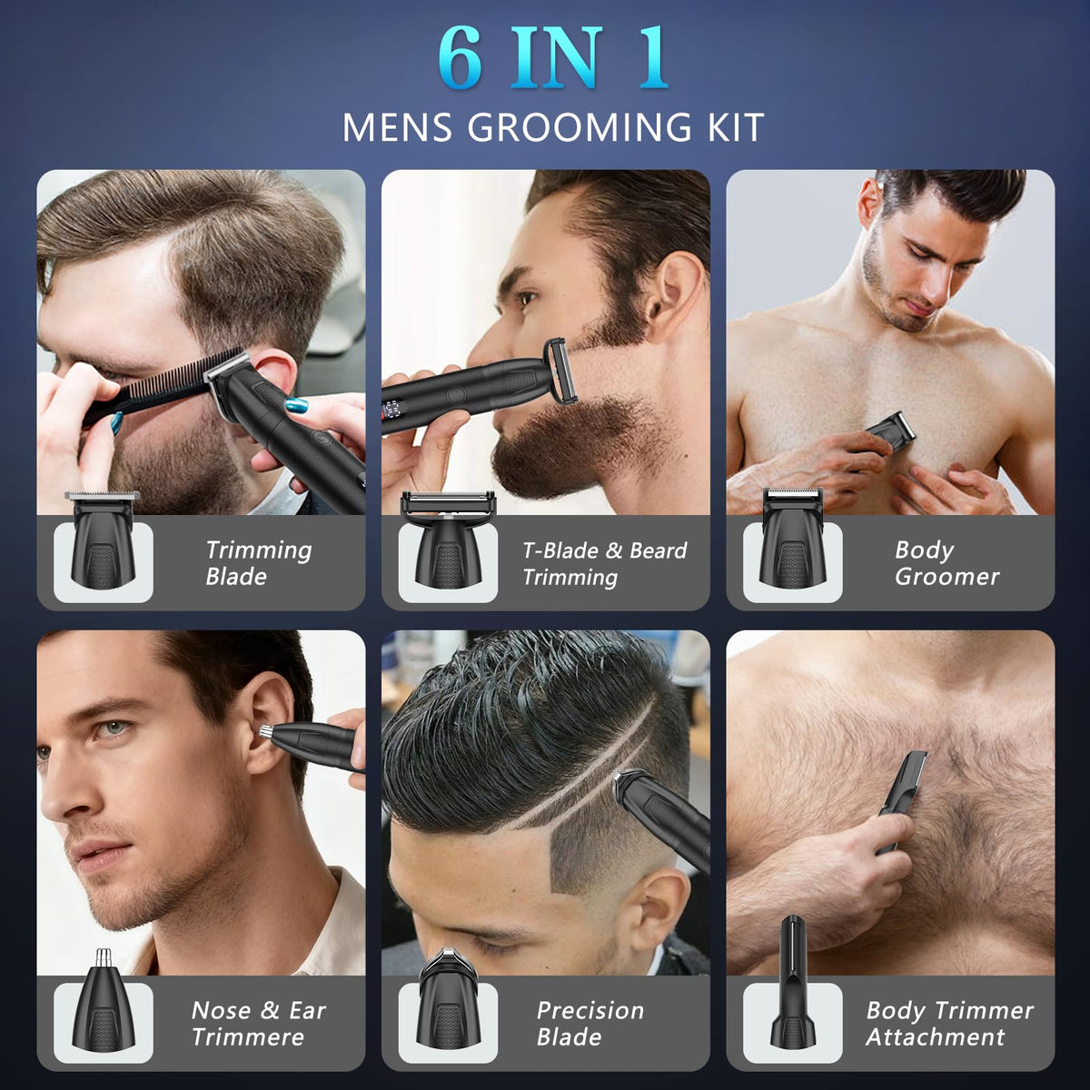 Bomxin nose trimmer action shot showing rounded-tip safety for comfortable trimming