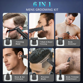 Bomxin nose trimmer action shot showing rounded-tip safety for comfortable trimming