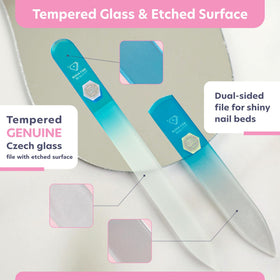 Bona Fide Beauty close-up of etched grit highlighting gentle sealing of nail keratin