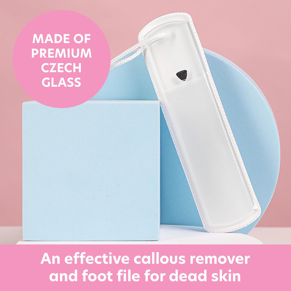 Bona Fide Beauty dual-sided file edges showing medium and high grit for tailored care