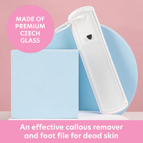 Bona Fide Beauty dual-sided file edges showing medium and high grit for tailored care