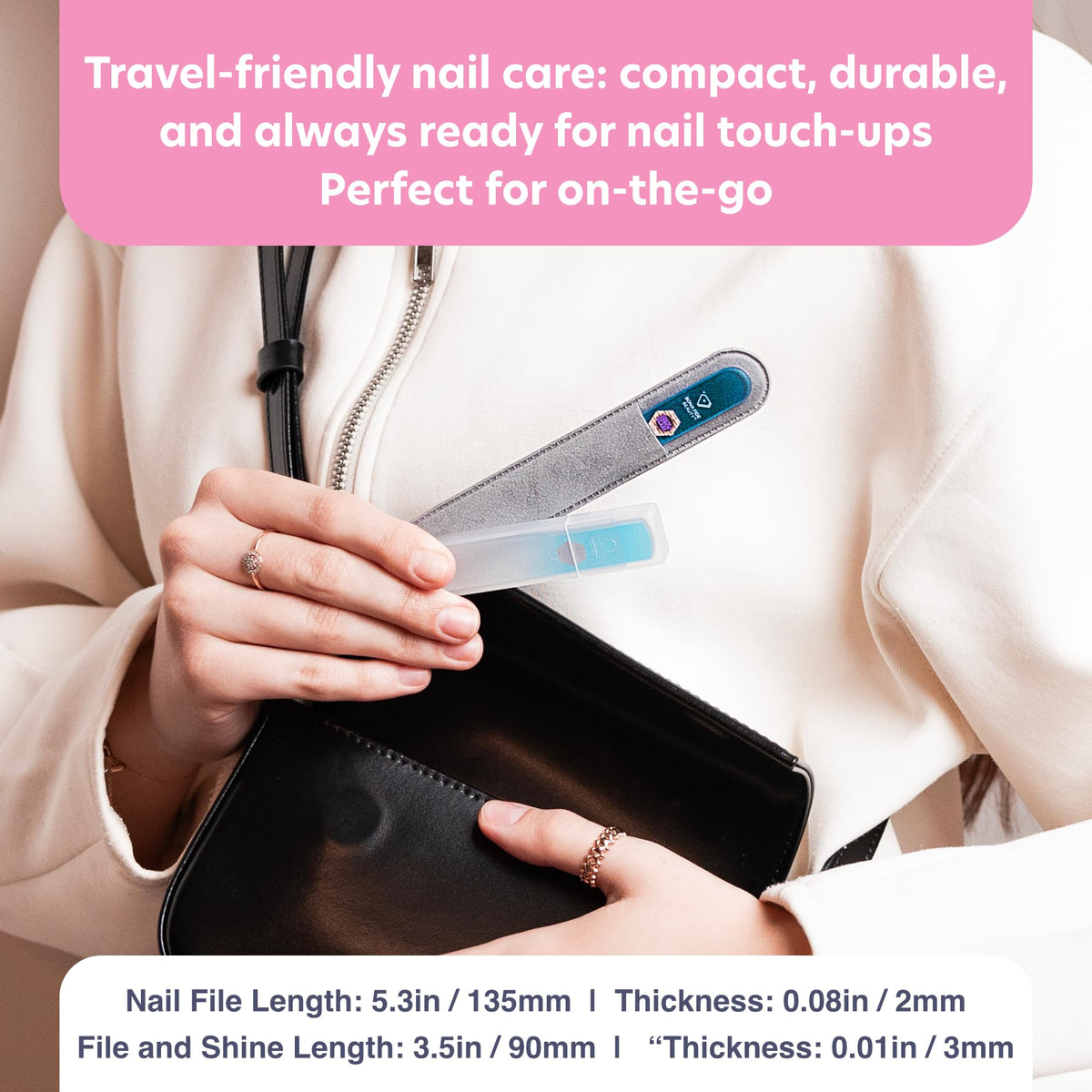 Bona Fide Beauty set inside a purse showing travel-ready convenience and on-the-go repair