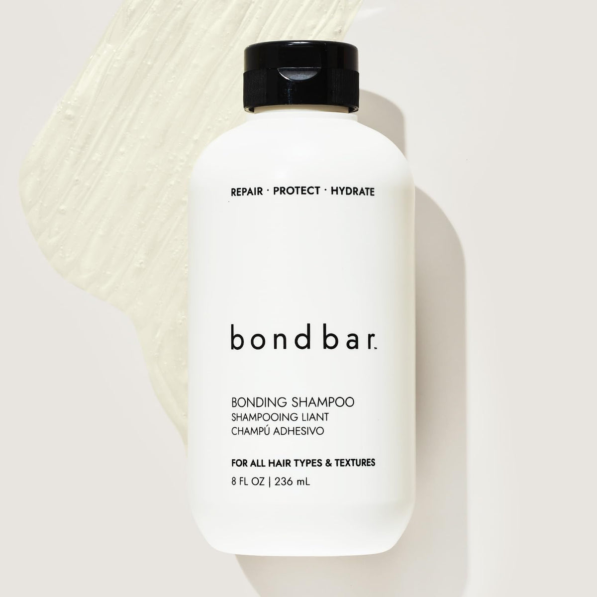 Bondbar before and after hair comparison showing reduced frizz