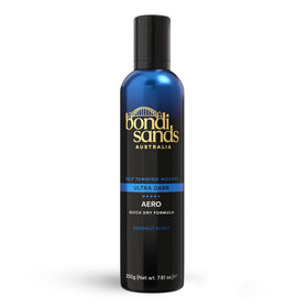 Bondi Sands front packaging shows Ultra Dark foam and brand, highlights easy use