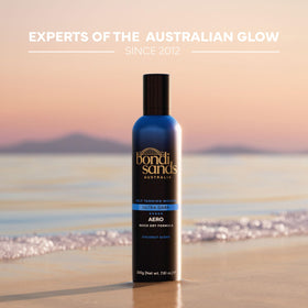 Bondi Sands ingredients display with jojoba and vitamin E for hydrated skin