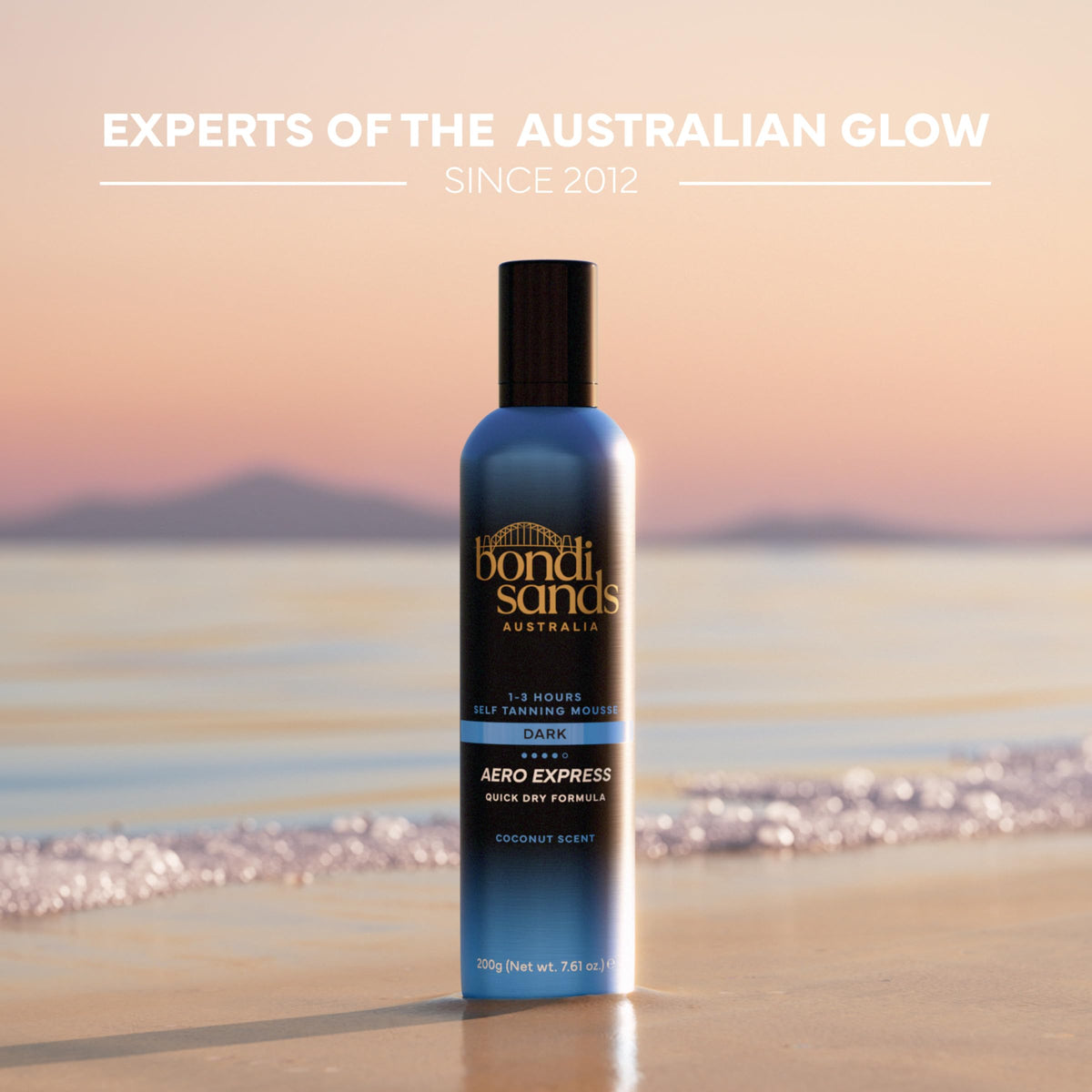 Bondi Sands label close-up highlighting application instructions and benefits