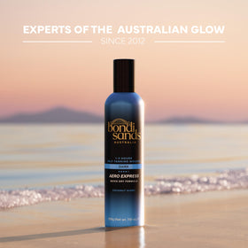 Bondi Sands label close-up highlighting application instructions and benefits