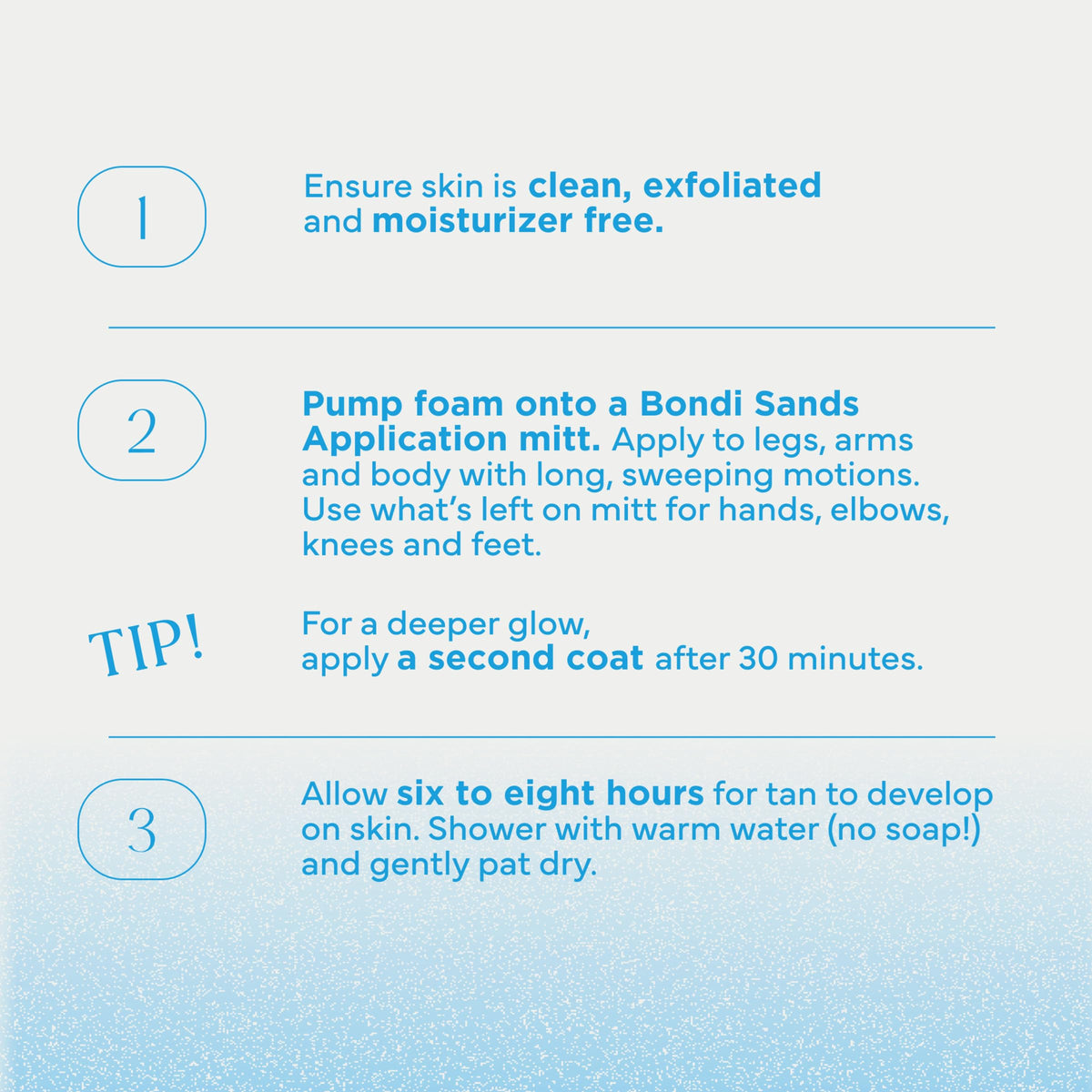 Bondi Sands lifestyle image applying foam outdoors for sunless glow