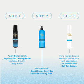 Bondi Sands bottle staged in bathroom to show everyday routine use