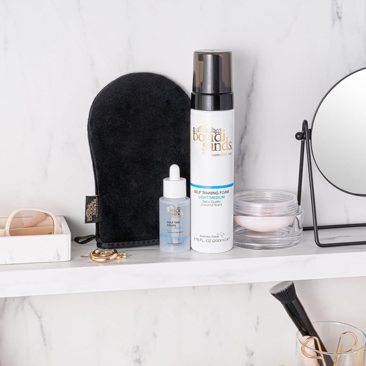 Bondi Sands facial application demonstrating even blending and subtle natural bronzing