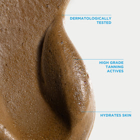 Bondi Sands label close-up showing aloe vera and coconut benefits