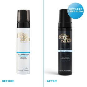 Bondi Sands mousse pump close-up delivering airy foam for fast absorption