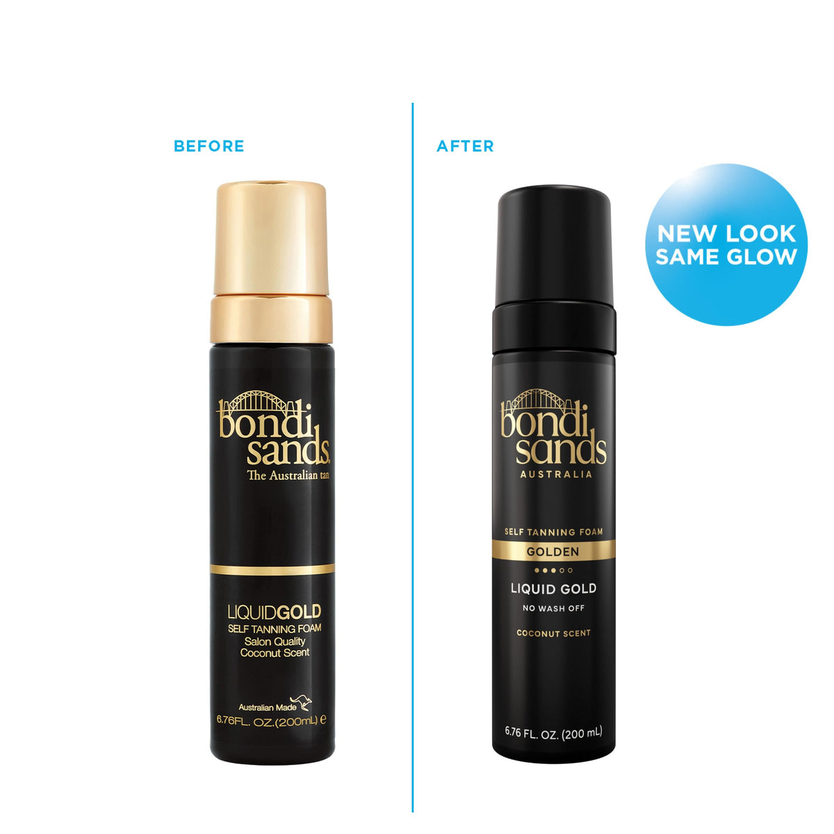 Bondi Sands close-up of golden foam dispensed demonstrating smooth texture